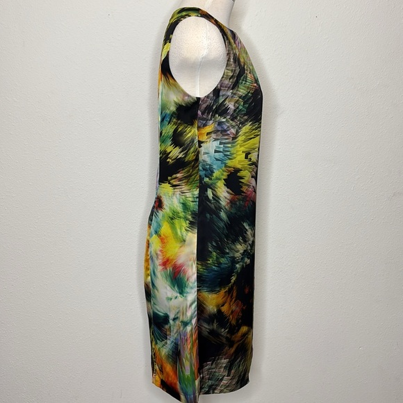 Ted Baker size 1 colorful Abstract Midi sheath Dress - Picture 6 of 12
